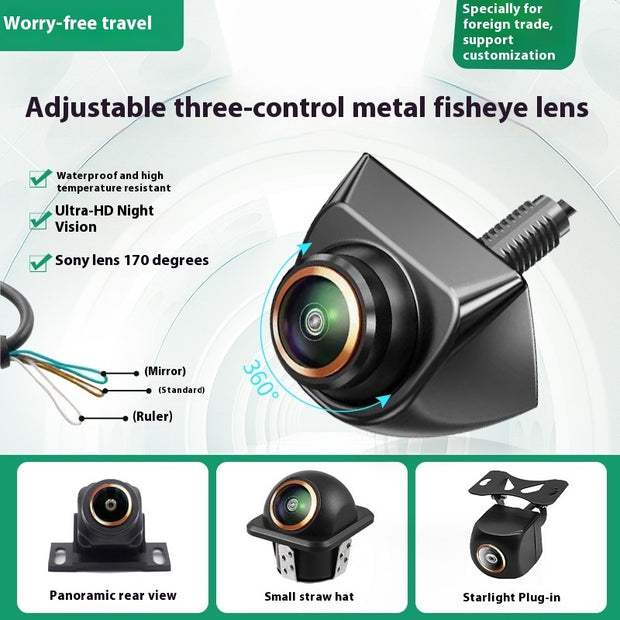 Universal Adjustable Three-control Metal Fisheye South Korea Screw Camera Straw Hat Panoramic Fisheye Lens